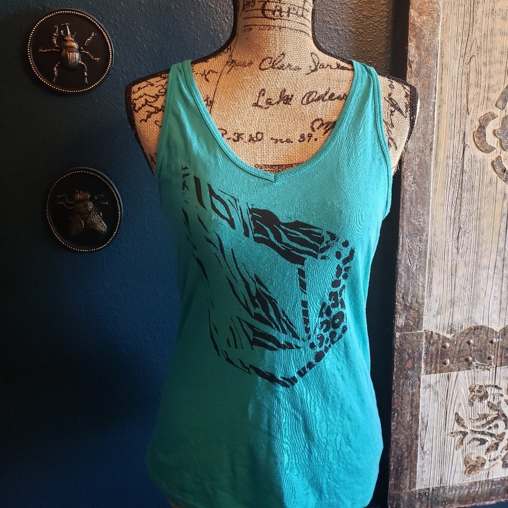 volcom stone aqua blue racerback tank